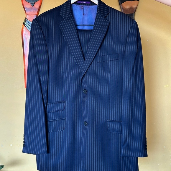 Ted Baker Endurance Navy Blue Pin Stripe Suit - Picture 1 of 13